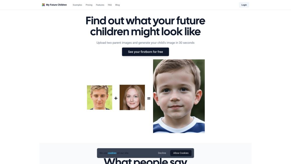 OurBabyAI: See Your Future Baby In AI-Generated Photos Website screenshot