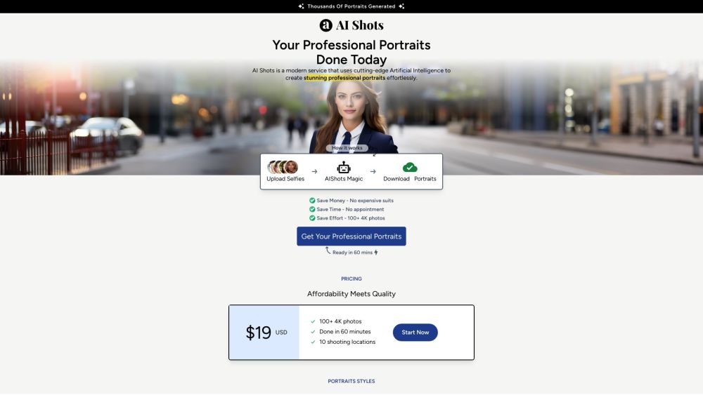 AI Shots Website screenshot