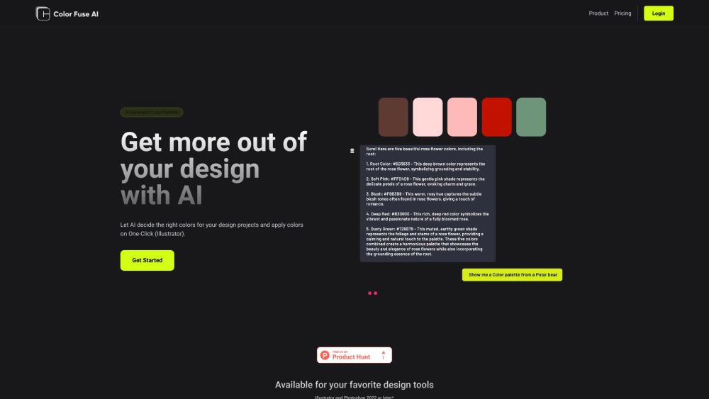 Color Fuse AI Website screenshot