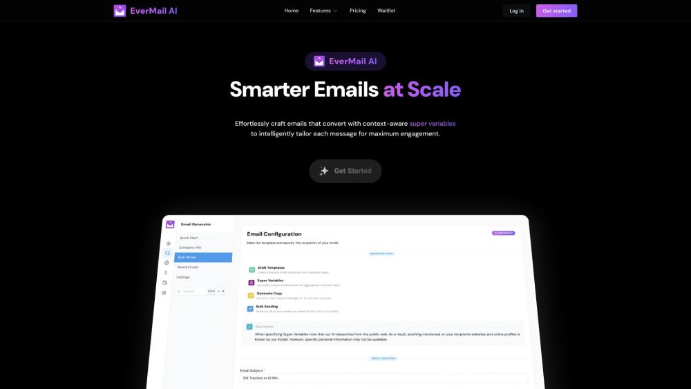 EverMail AI Website screenshot