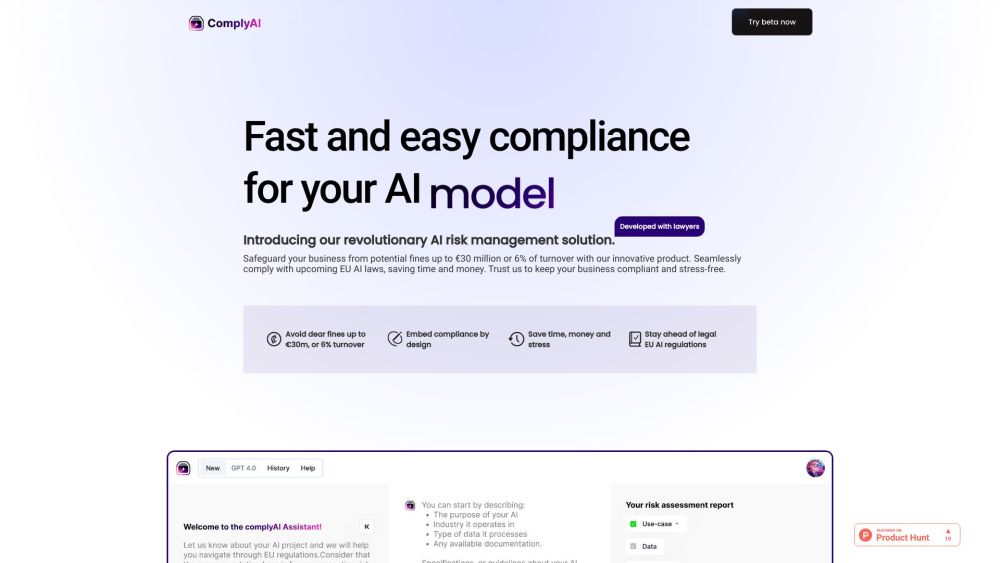 ComplyAI Website screenshot