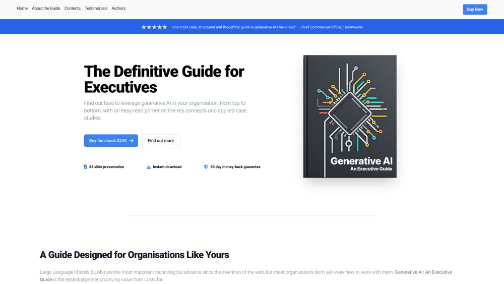 Generative AI: An Executive Guide Website screenshot