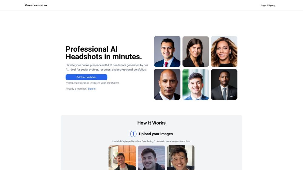 Careerheadshot.co Website screenshot