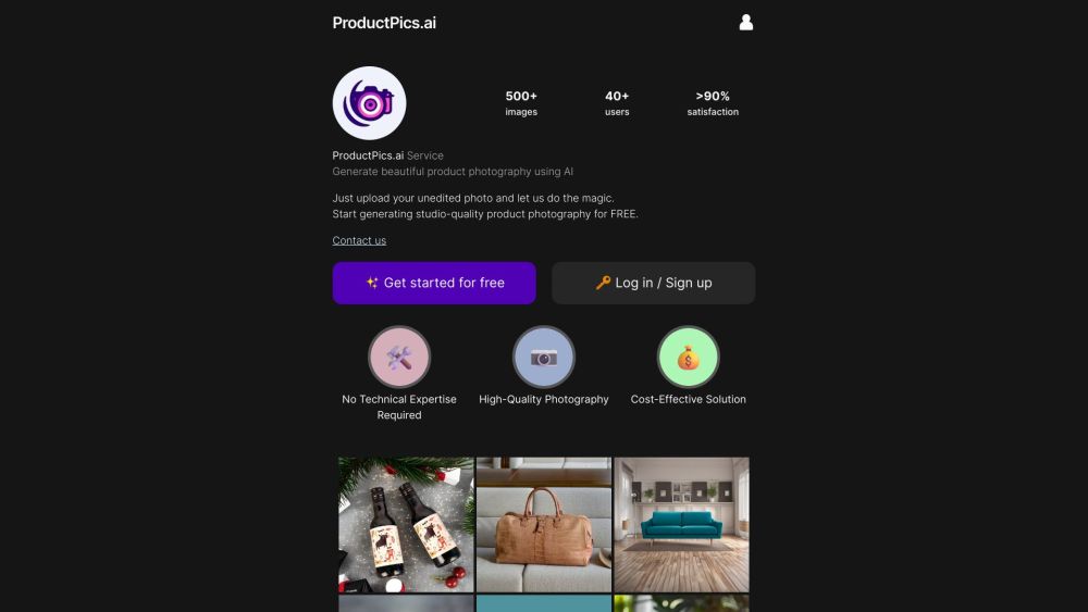 ProductPics.ai Website screenshot