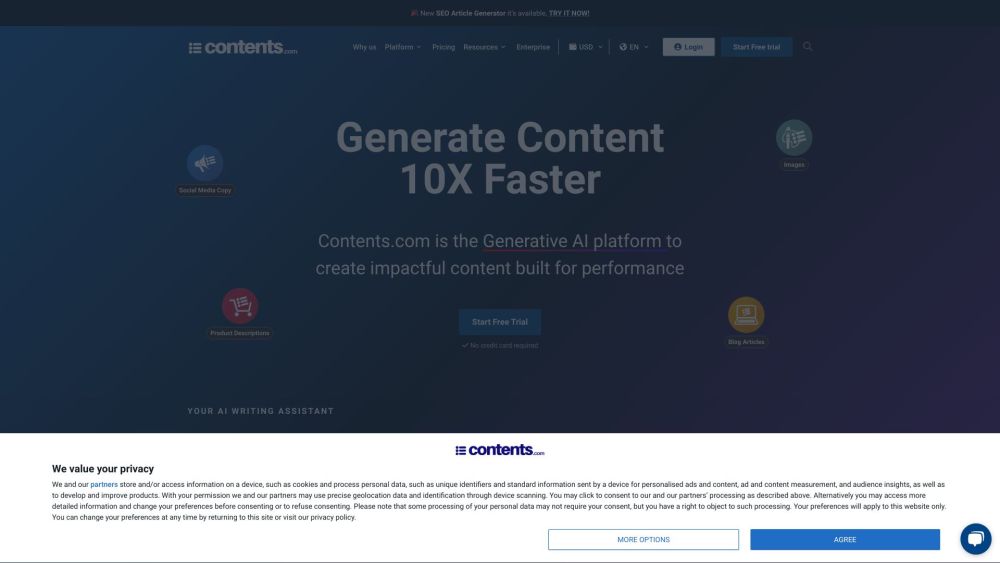 Contents.com Website screenshot