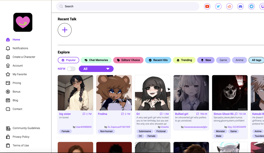 CrushOn.AI Website screenshot