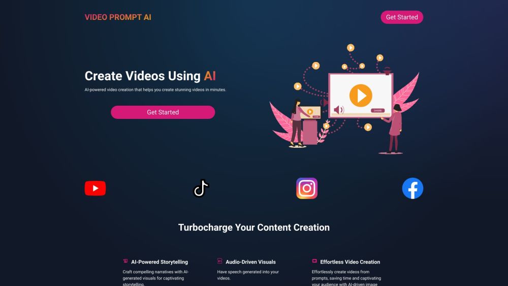 AI-VideoCraft Website screenshot