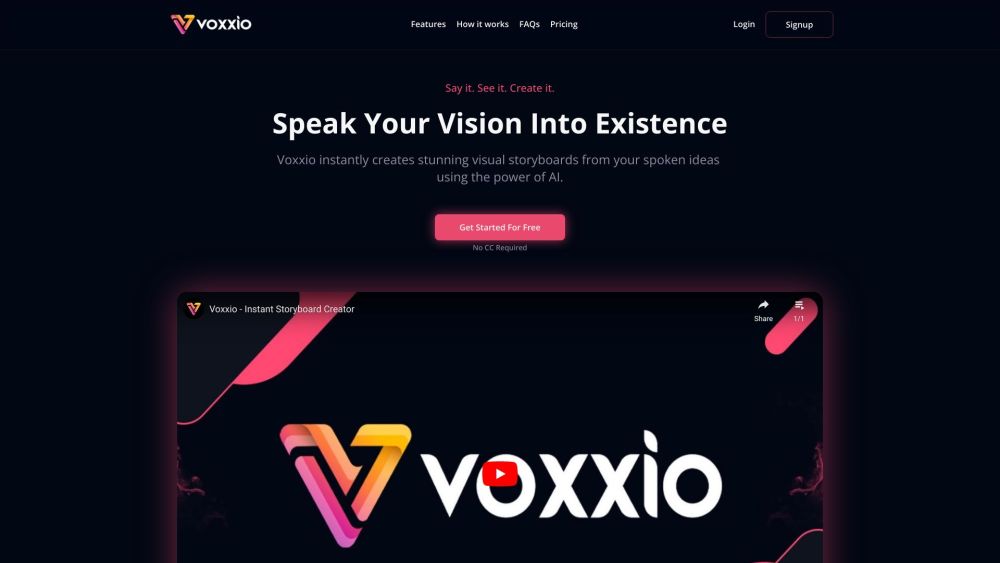 Voxxio Website screenshot