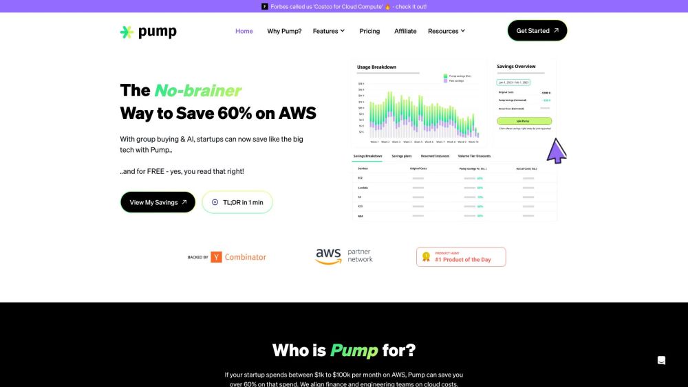 Pump Website screenshot