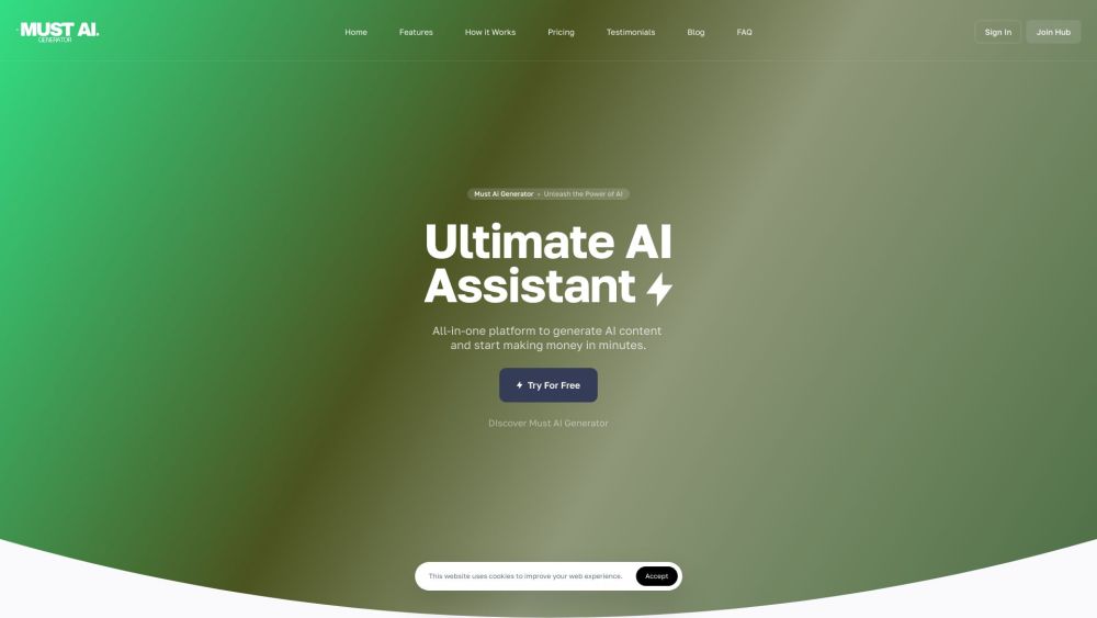 Must AI Generator Website screenshot