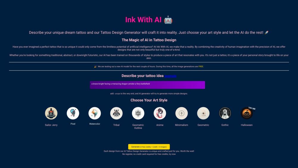 Ink With AI Website screenshot