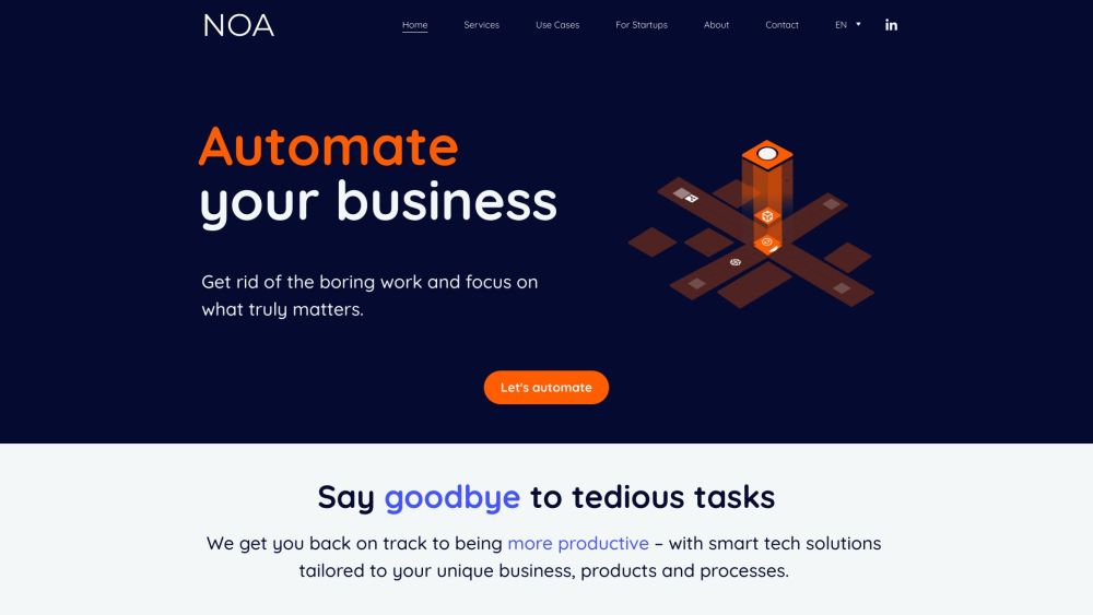 NOA Business Automation Website screenshot