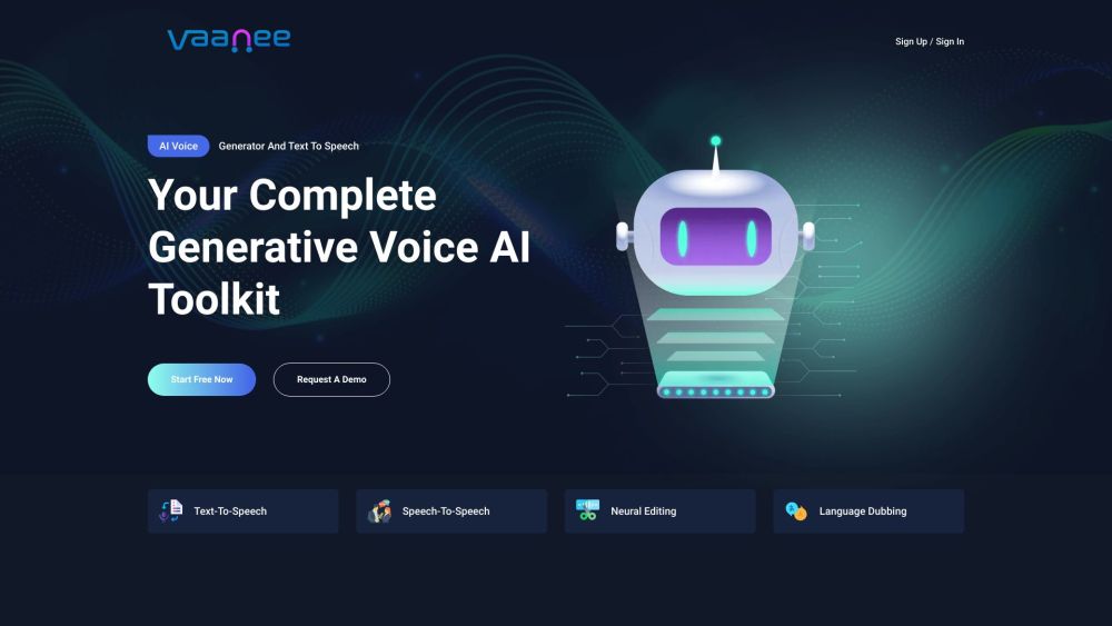 Vaanee AI Website screenshot