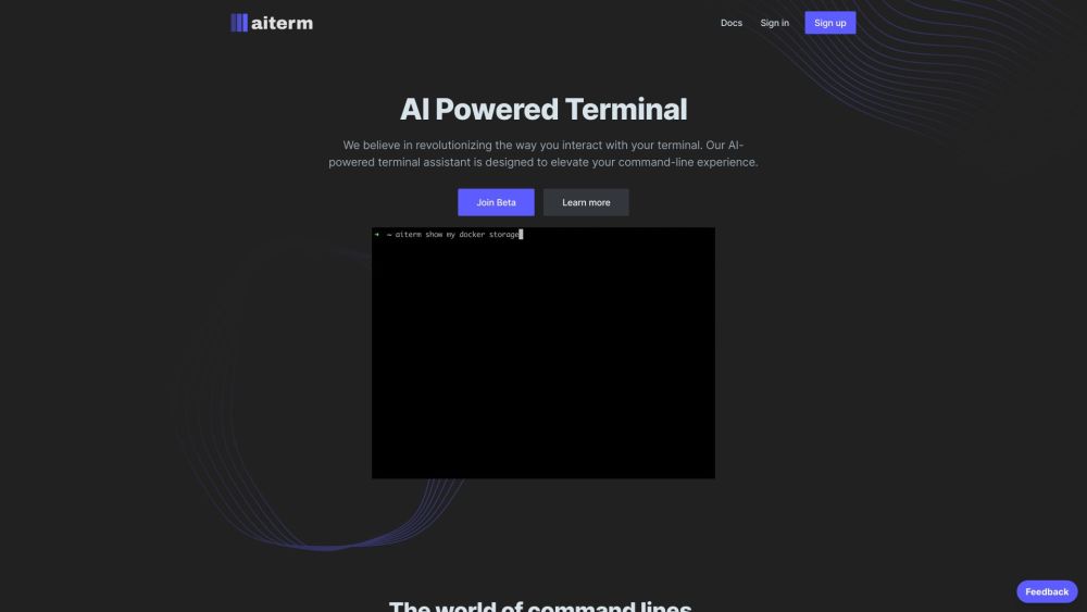 AiTerm Website screenshot