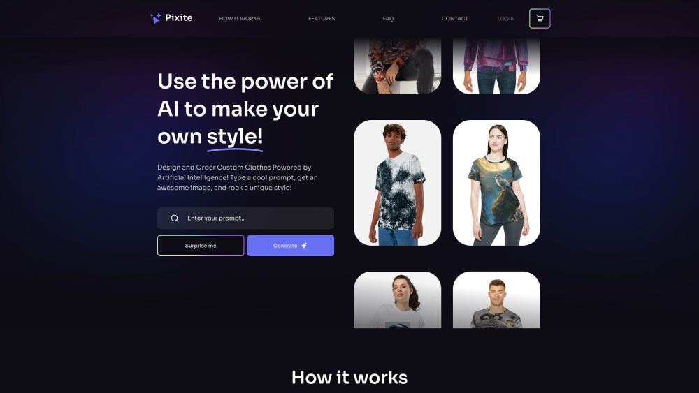 Pixite Website screenshot