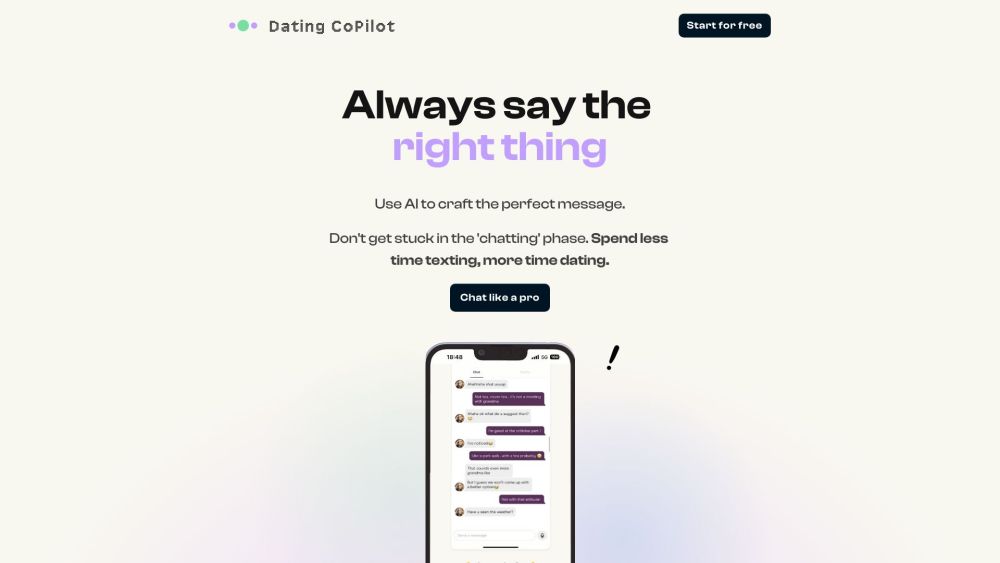 Dating CoPilot Website screenshot