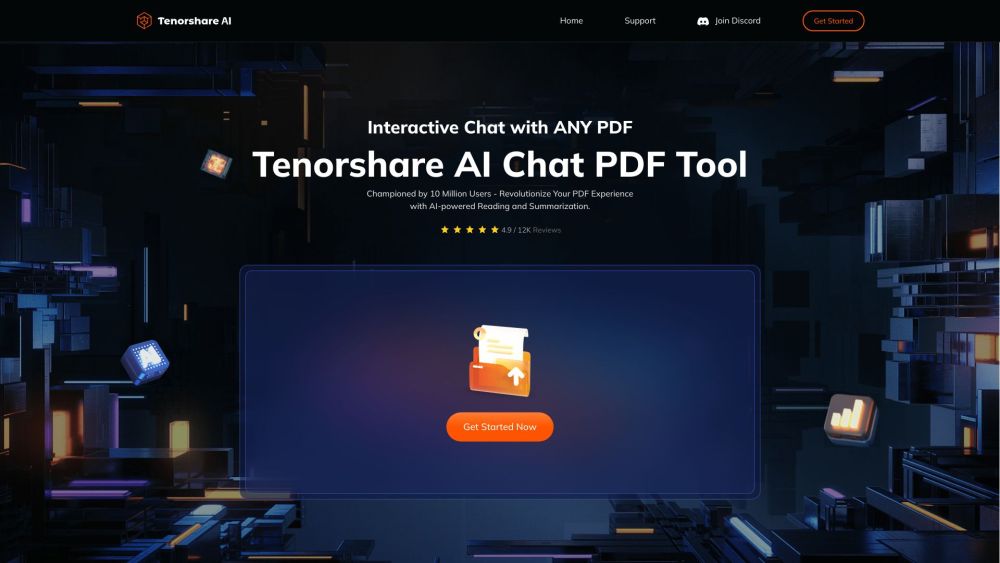 Tenorshare AI Chat PDF Website screenshot