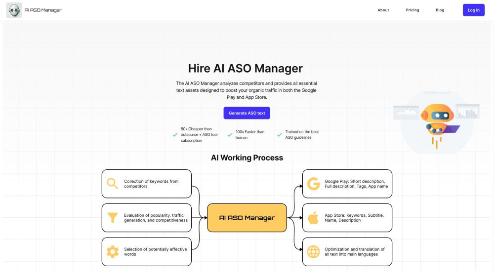 AI ASO Manager Website screenshot