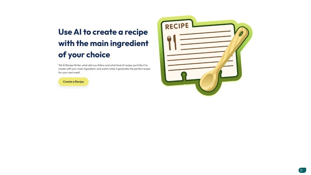 AI Recipe Writer Website screenshot