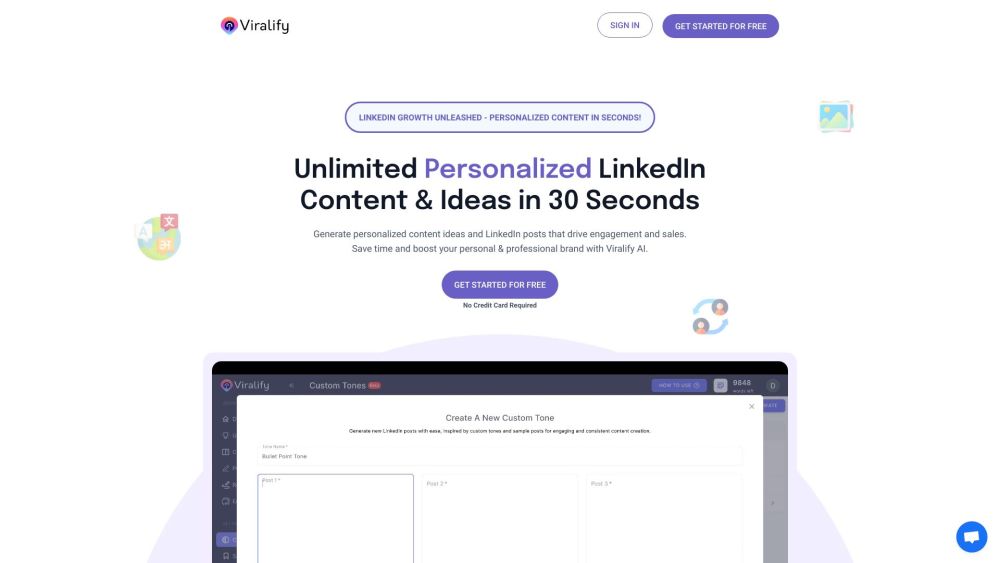 Viralify AI Website screenshot