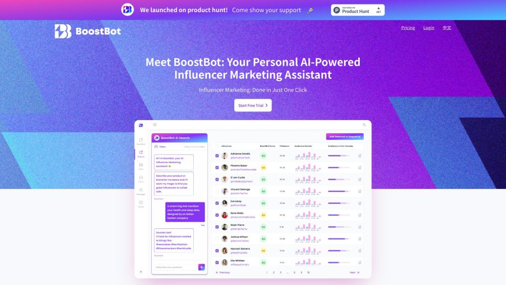 BoostBot Website screenshot