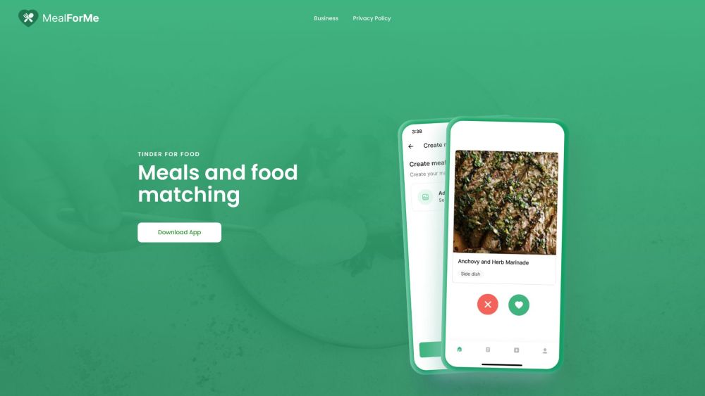 MealForMe Website screenshot