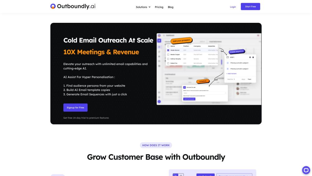 Outboundly Website screenshot