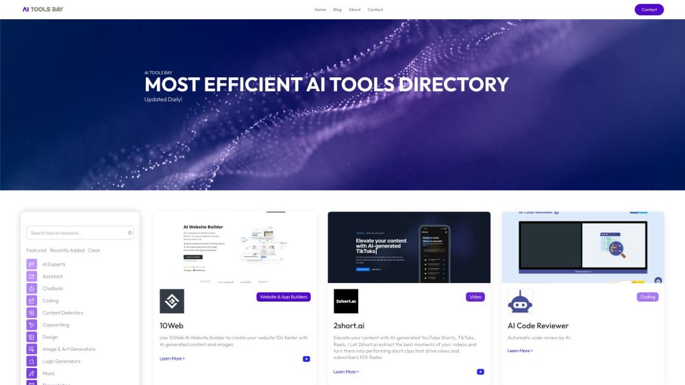 AI Tools Bay Website screenshot