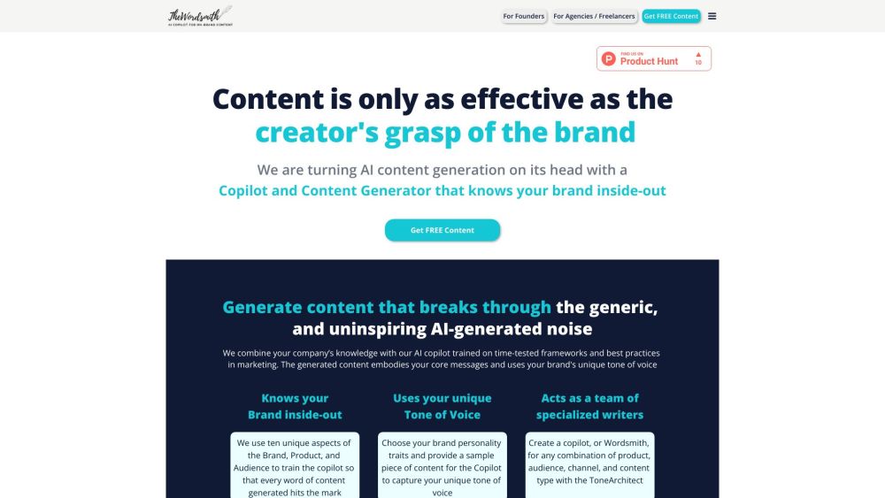 TheWordsmith.ai Website screenshot