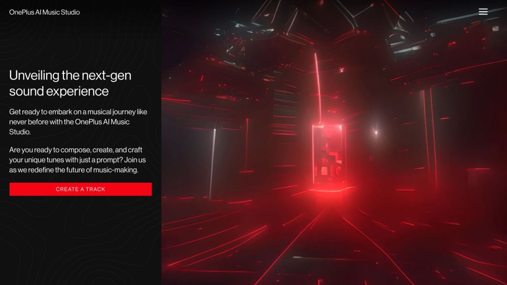 OnePlus AI Music Studio Website screenshot