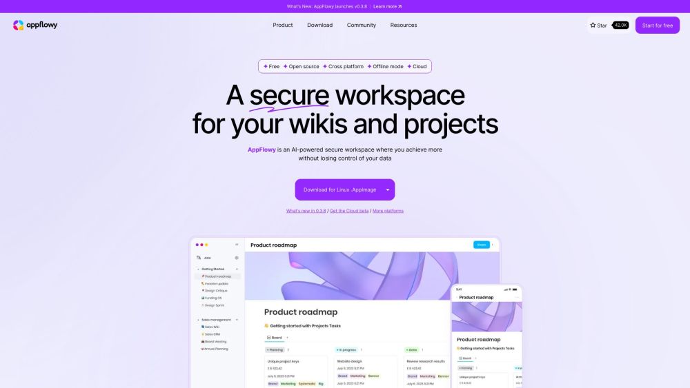 AppFlowy Website screenshot