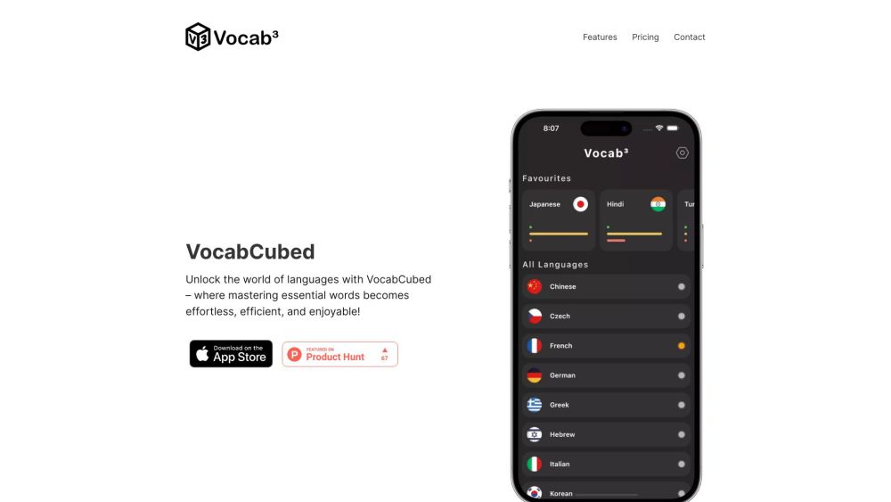 VocabCubed Website screenshot