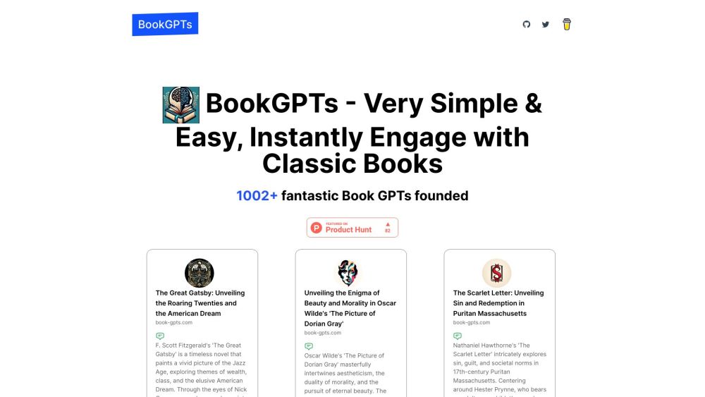 My BookGPTs Website screenshot