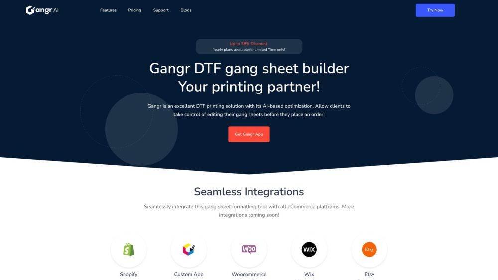 Gangr.ai - DTF gang sheet builder Website screenshot