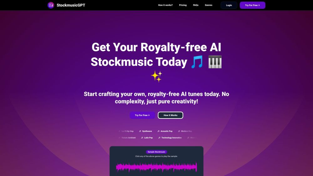 StockmusicGPT Website screenshot