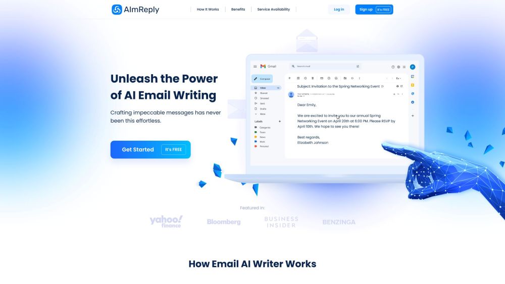 AImReply Website screenshot