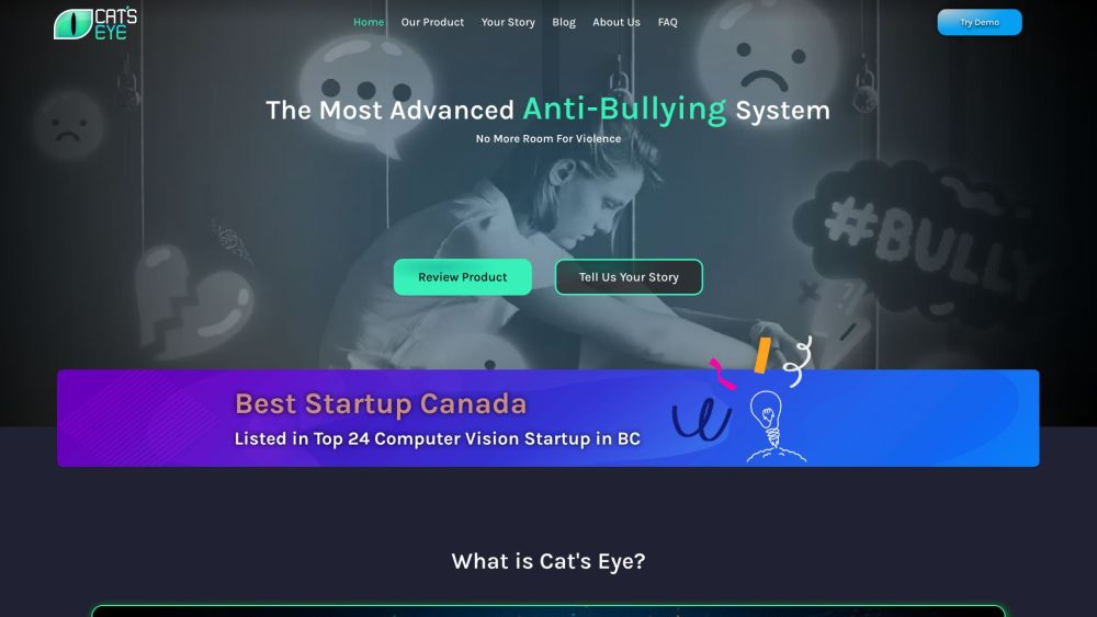 Cat's Eye Website screenshot