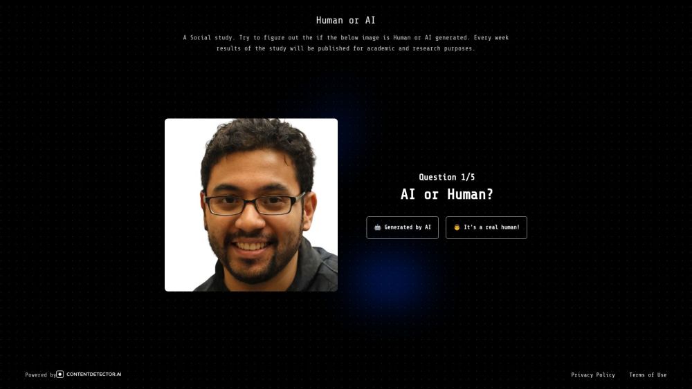 Human or AI Game Website screenshot