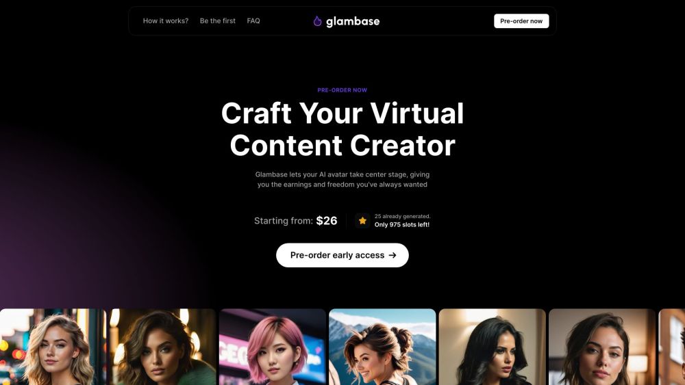 Glambase Website screenshot