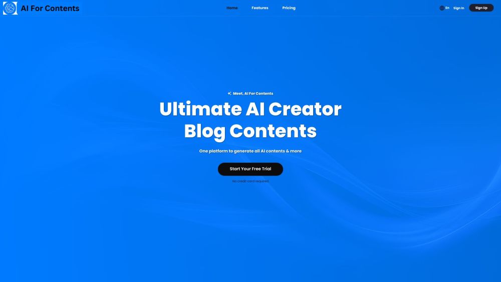 AI For Contents Website screenshot