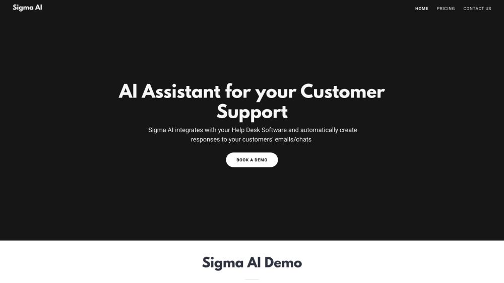 Sigma AI Website screenshot