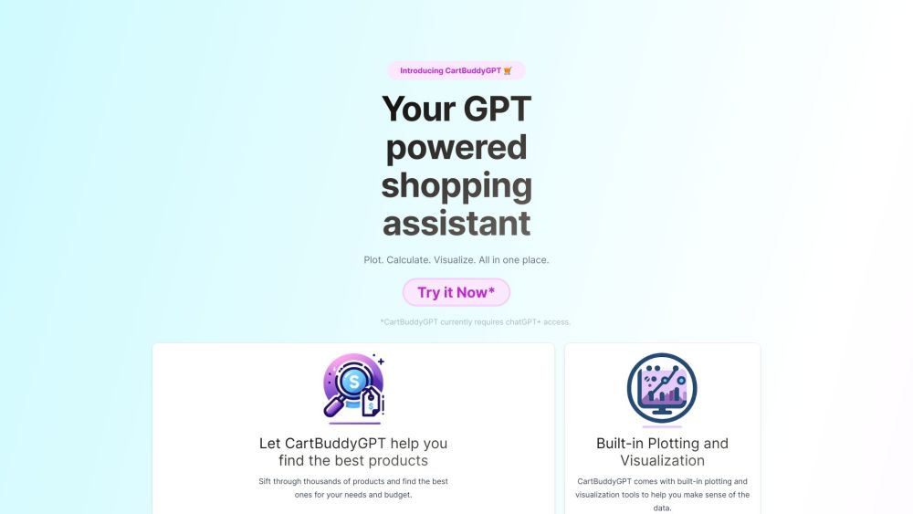 CartBuddyGPT Website screenshot