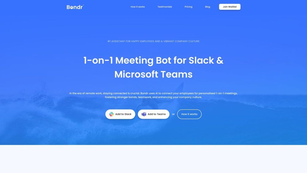 1-on-1 Meeting Bot for Slack & Microsoft Teams Website screenshot