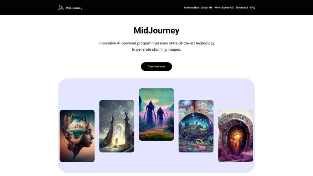 MidJourney Website screenshot