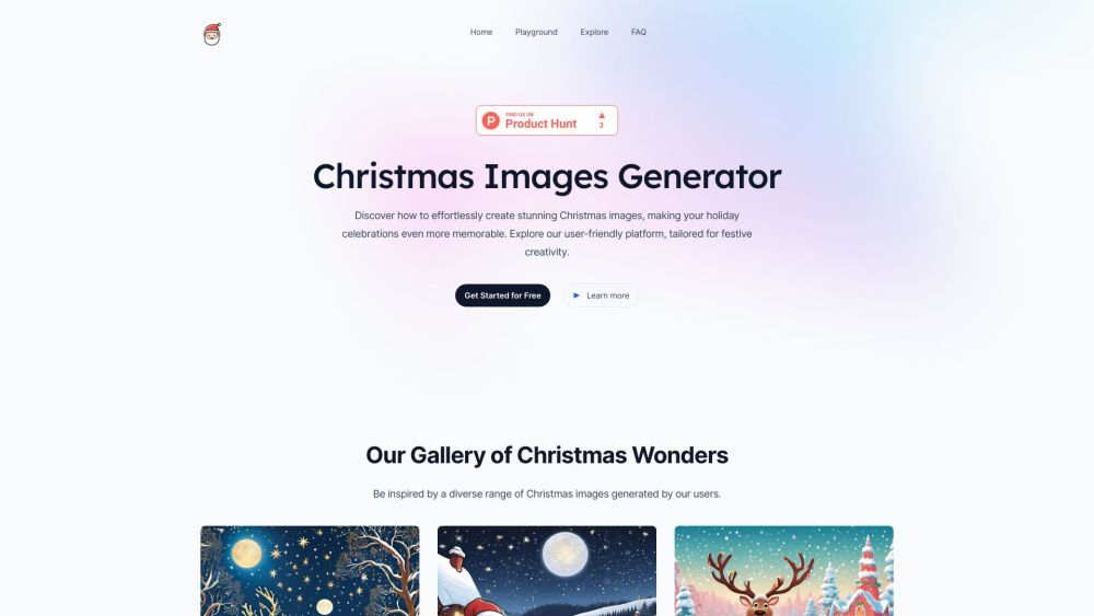 Christmas Images Generator Website screenshot