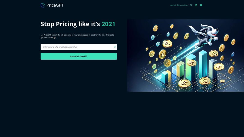 PriceGPT Website screenshot