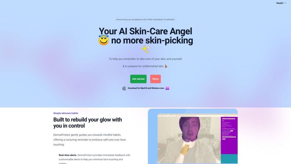 DermaProtect Website screenshot