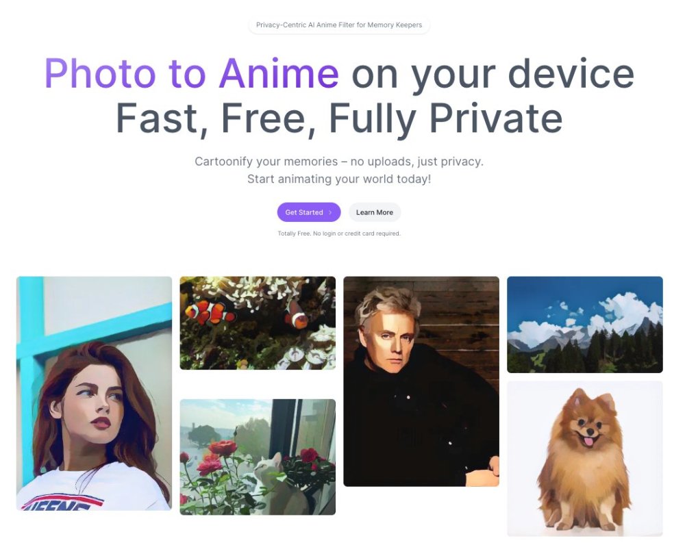 Photo to Anime Website screenshot