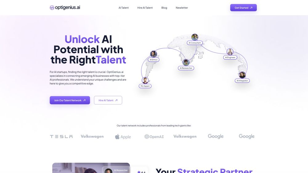 OptiGenius.ai Website screenshot