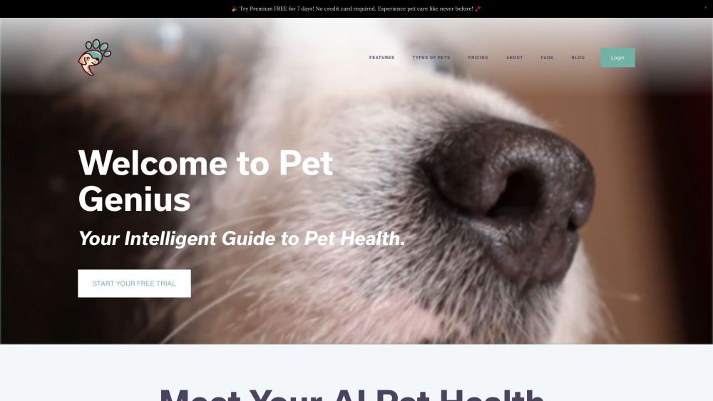 Pet Genius Website screenshot